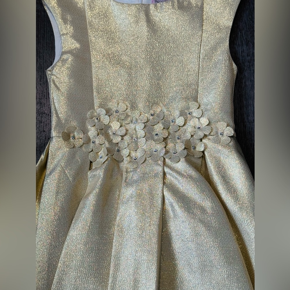 HALABALOO**Gorgeous Gold Party Dress***Size 4T, 6X $189 - Picture 2 of 3
